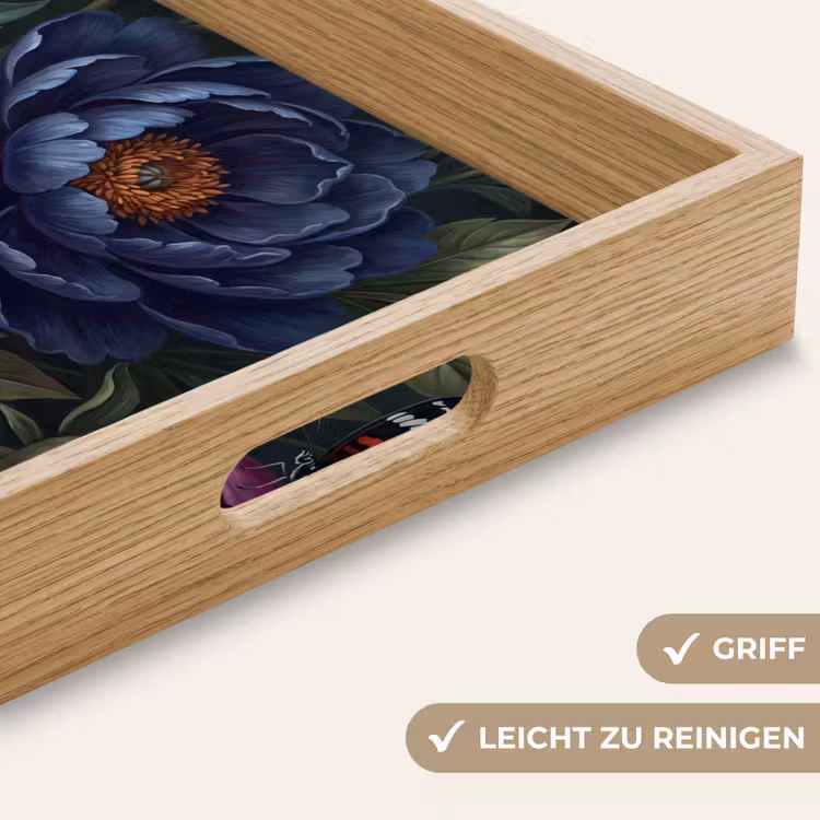 Bloemen - Vlinder - Natuur - Modern - Paars Dienblad Rechthoek middel -USP_HandgreepDE