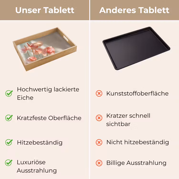 Bloemen - Stelen - Roze - Schaduw Dienblad Rechthoek middel -USP_VergelijkingDE