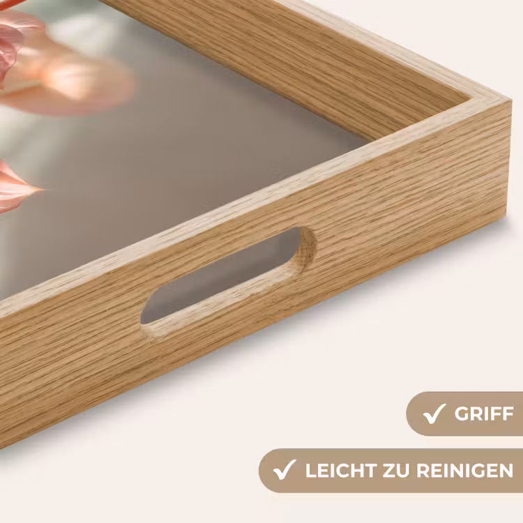 Bloemen - Stelen - Roze - Schaduw Dienblad Rechthoek middel -USP_HandgreepDE
