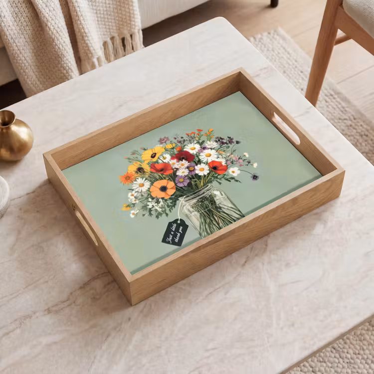 Bloemen - Vaas - Kaartje Dienblad Rechthoek middel -sfeer1