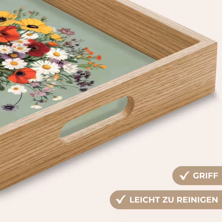 Bloemen - Vaas - Kaartje Dienblad Rechthoek middel -USP_HandgreepDE