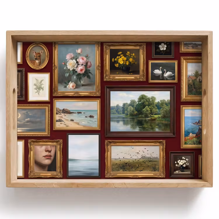 Bloemen - Vaas - Klassiek - Kunst - Rood Dienblad Rechthoek middel -z3d_shopping