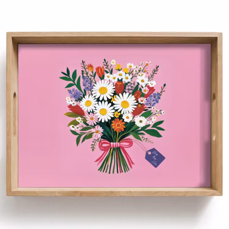 Bloemen - Quote - Kaartje - Kleurrijk Dienblad Rechthoek middel -z3d_shopping