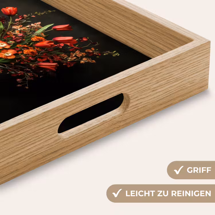 Bloemen - Takken - Boeket Dienblad Rechthoek middel -USP_HandgreepDE