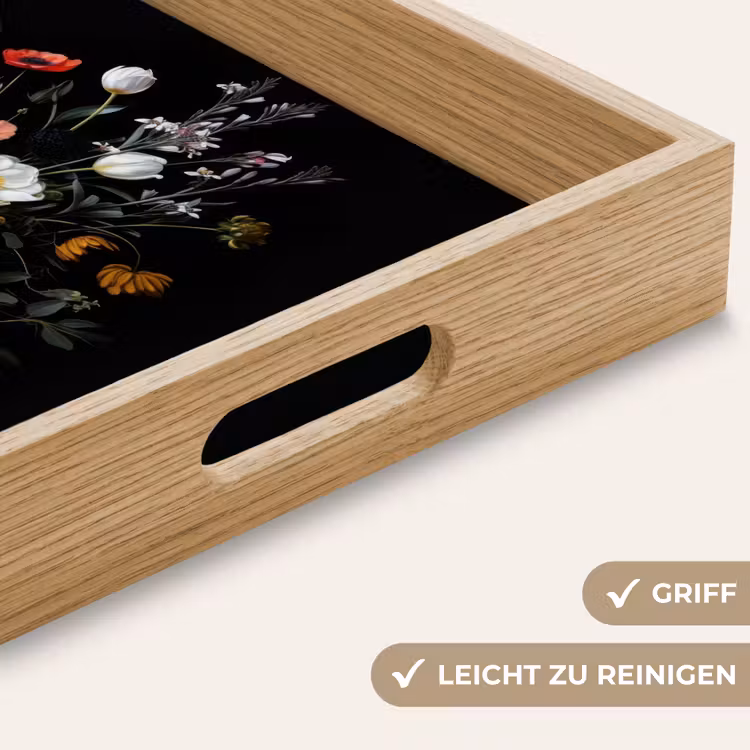 Bloemstuk - Vaas - Zwart Dienblad Rechthoek middel -USP_HandgreepDE