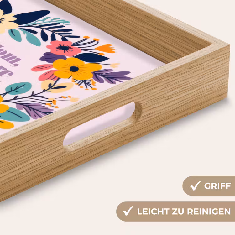 Bloemenkrans - Kleurrijk - Moeder Dienblad Rechthoek middel -USP_HandgreepDE
