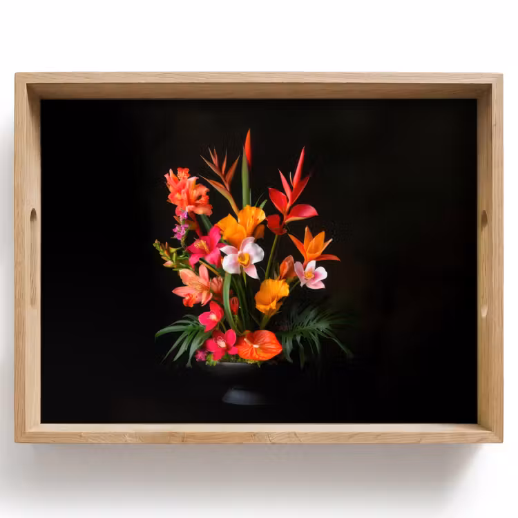Boeket - Bloemen - Exotisch Dienblad Rechthoek middel -z3d_shopping