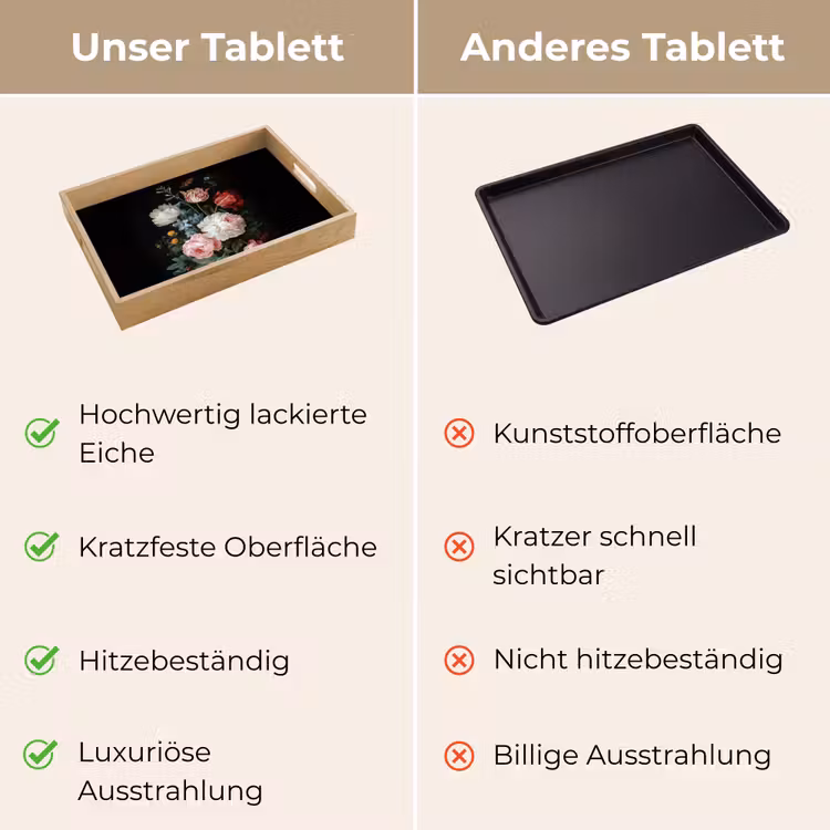 Boeket - Kleurrijk - Klassiek Dienblad Rechthoek middel -USP_VergelijkingDE