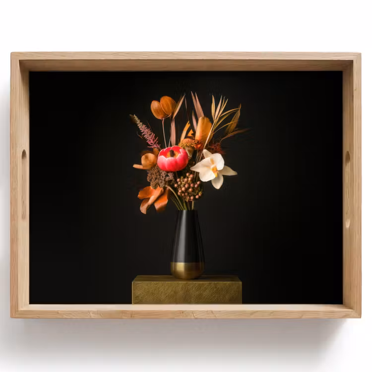 Boeket - Oranje - Gouden - vaas Dienblad Rechthoek middel -z3d_shopping