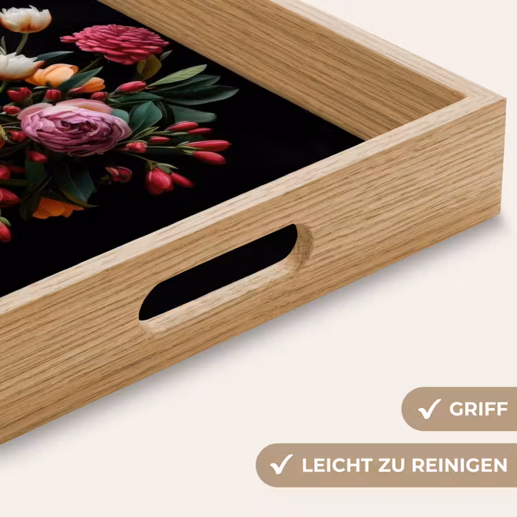 Boeket - Romantisch - Kleurrijk Dienblad Rechthoek middel -USP_HandgreepDE