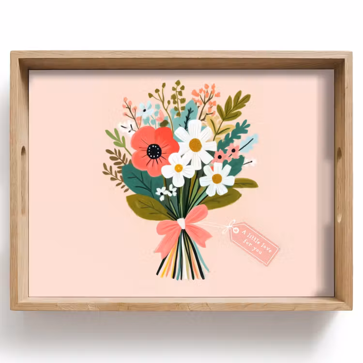 Boeket - Strikje - Kaartje - Quote Dienblad Rechthoek middel -z3d_shopping