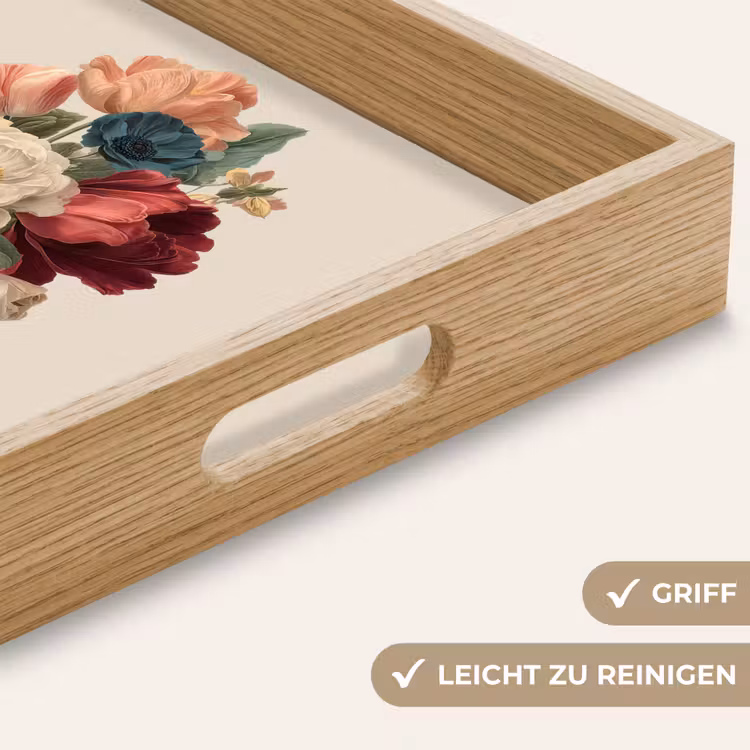 Boeket - Warme tinten - Elegant Dienblad Rechthoek middel -USP_HandgreepDE