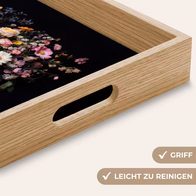 Bloemenvaas - Hout - Bloemen - Boeket Dienblad Rechthoek middel -USP_HandgreepDE
