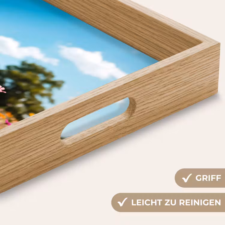 Bloemenweide - Blauw - Lucht - Kleuren Dienblad Rechthoek middel -USP_HandgreepDE