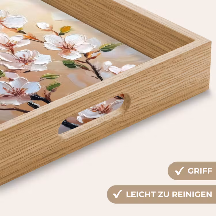 Bloesemtakken - Schilderachtig - Roze Dienblad Rechthoek middel -USP_HandgreepDE