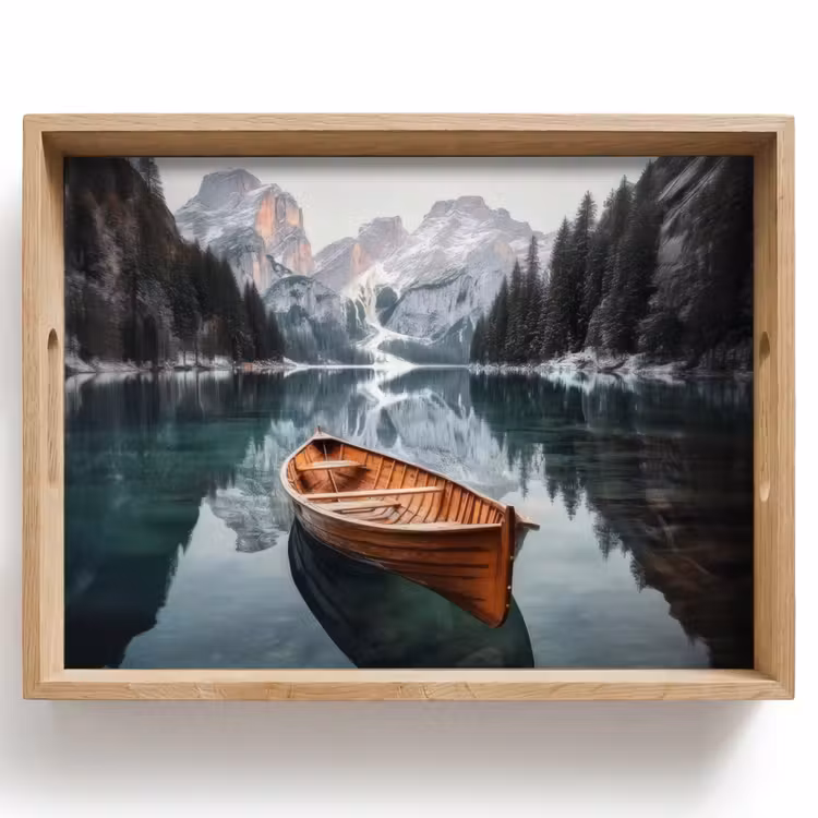 Boot - Bergen - Natuur - Water Dienblad Rechthoek middel -z3d_shopping