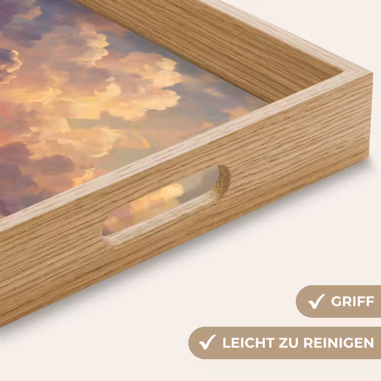 Boot - Zonsondergang - Zee - Natuur - Goud Dienblad Rechthoek middel -USP_HandgreepDE