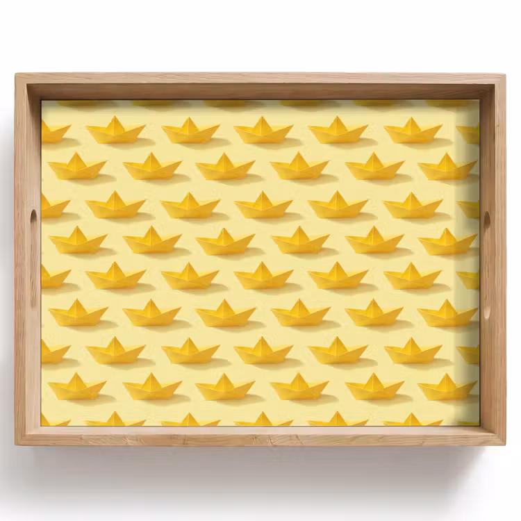 Bootjes - Origami - Creatief - Geel Dienblad Rechthoek middel 911 -z3d_shopping