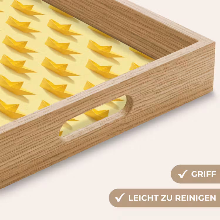 Bootjes - Origami - Creatief - Geel Dienblad Rechthoek middel 911 -USP_HandgreepDE