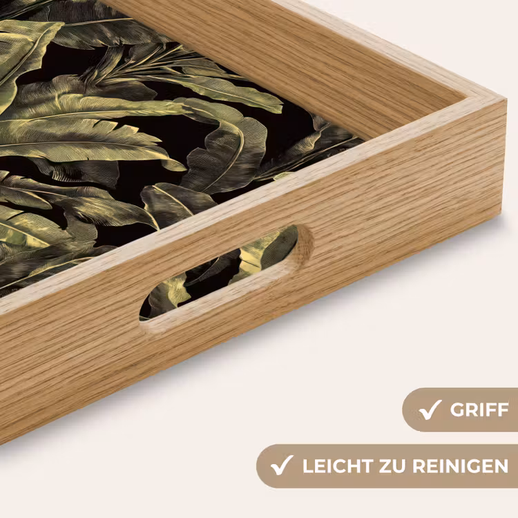 Botanisch - Bladeren - Groen Dienblad Rechthoek middel 911 -USP_HandgreepDE