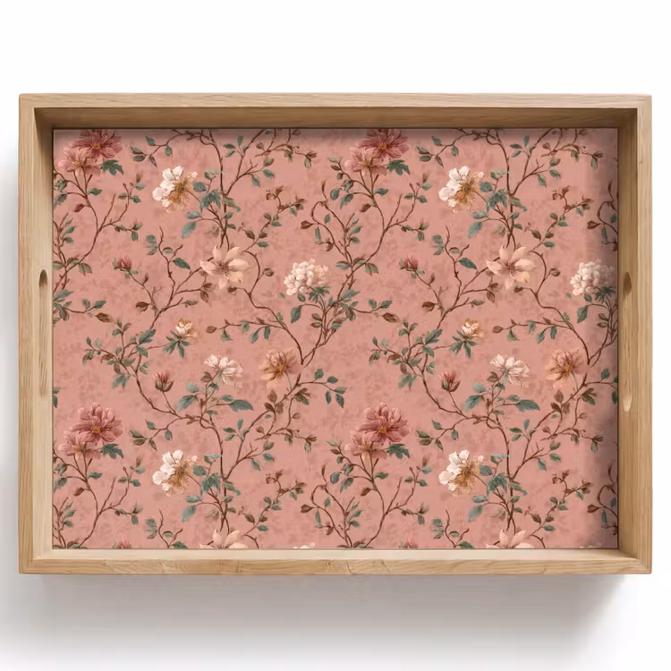 Botanisch - Bloemen - Roze Dienblad Rechthoek middel 911 -z3d_shopping