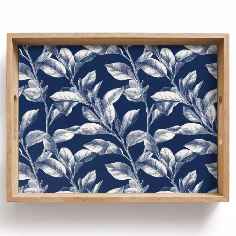Botanisch - Patroon - Blauw Dienblad Rechthoek middel 911 -z3d_shopping