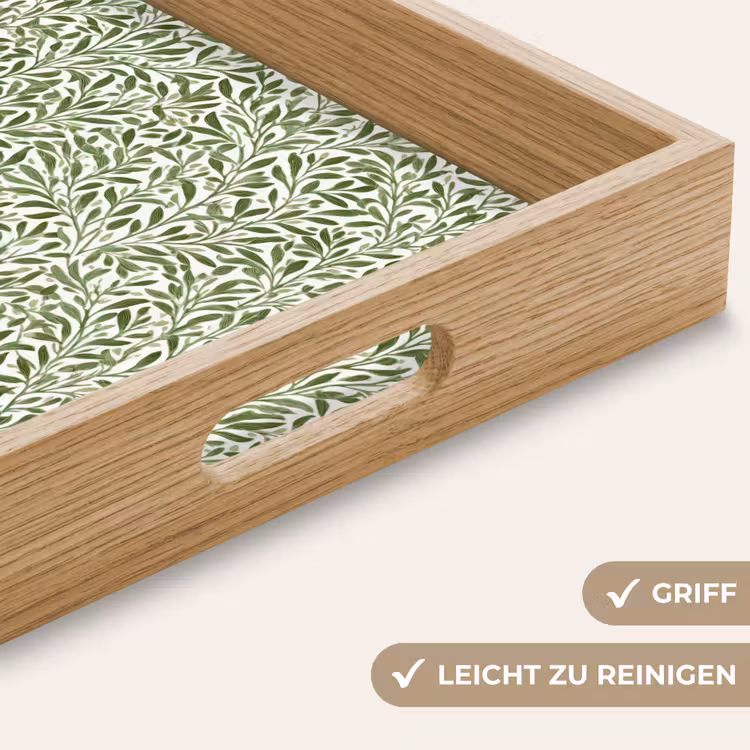 Botanisch - Takken - Groen Dienblad Rechthoek middel 911 -USP_HandgreepDE