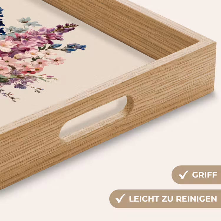 Boeket - Beige - Harmonieus - Subtiel Dienblad Rechthoek middel -USP_HandgreepDE