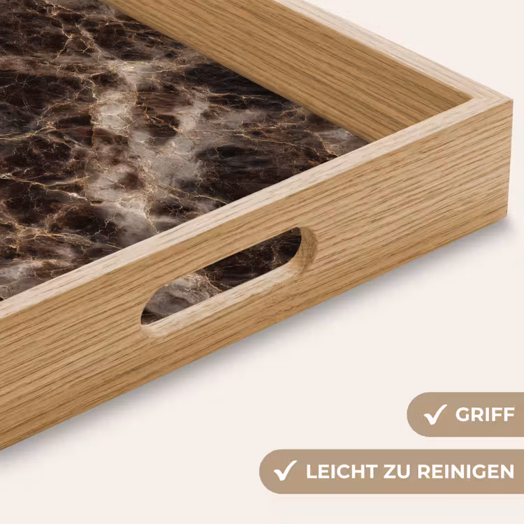 Bruin - Goud - Marmer Dienblad Rechthoek middel 911 -USP_HandgreepDE