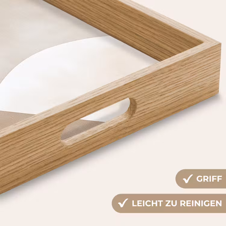 Bruin - Japandi - Abstract Dienblad Rechthoek middel -USP_HandgreepDE