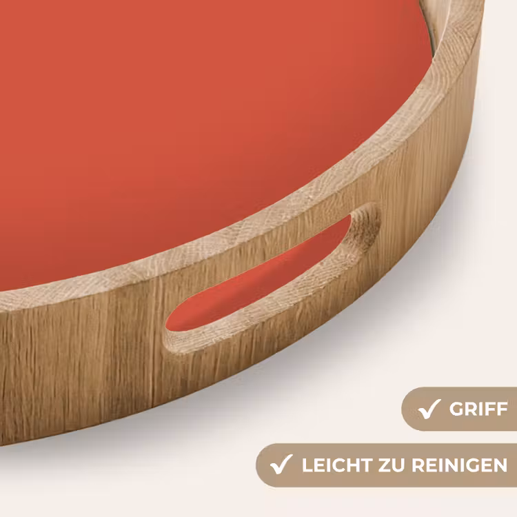 Brick - Red - Rood Dienblad Rond middel 914 -USP_HandgreepDE