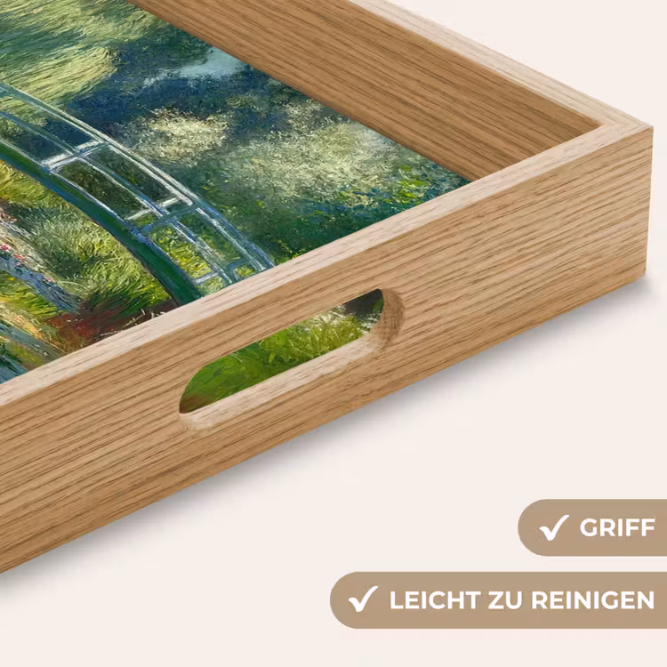 Brug - Hout - Vijver - Waterlelies Dienblad Rechthoek middel -USP_HandgreepDE