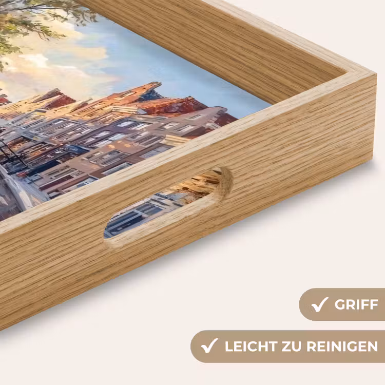 Brug - Stad - Huizen - Boot Dienblad Rechthoek middel -USP_HandgreepDE