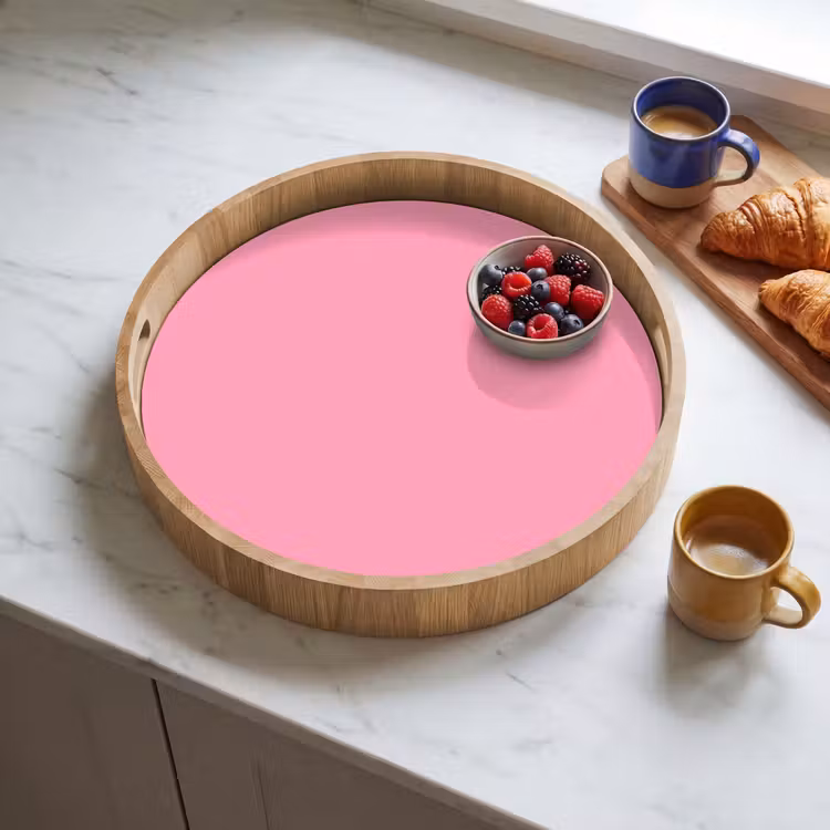 Bubblegum - Pink - Roze Dienblad Rond middel 914 -sfeer2