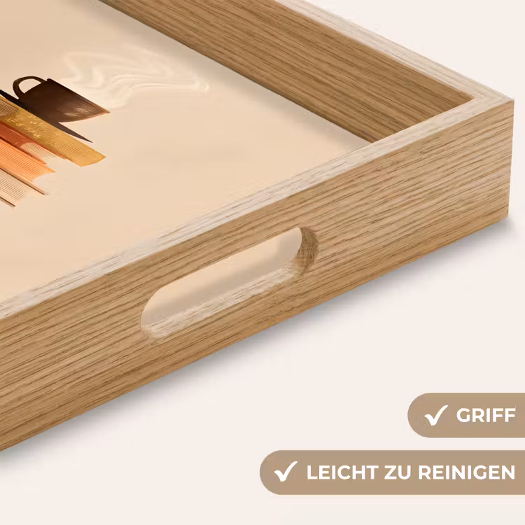 Boeken - Toren - Koffie - Beige Dienblad Rechthoek middel -USP_HandgreepDE