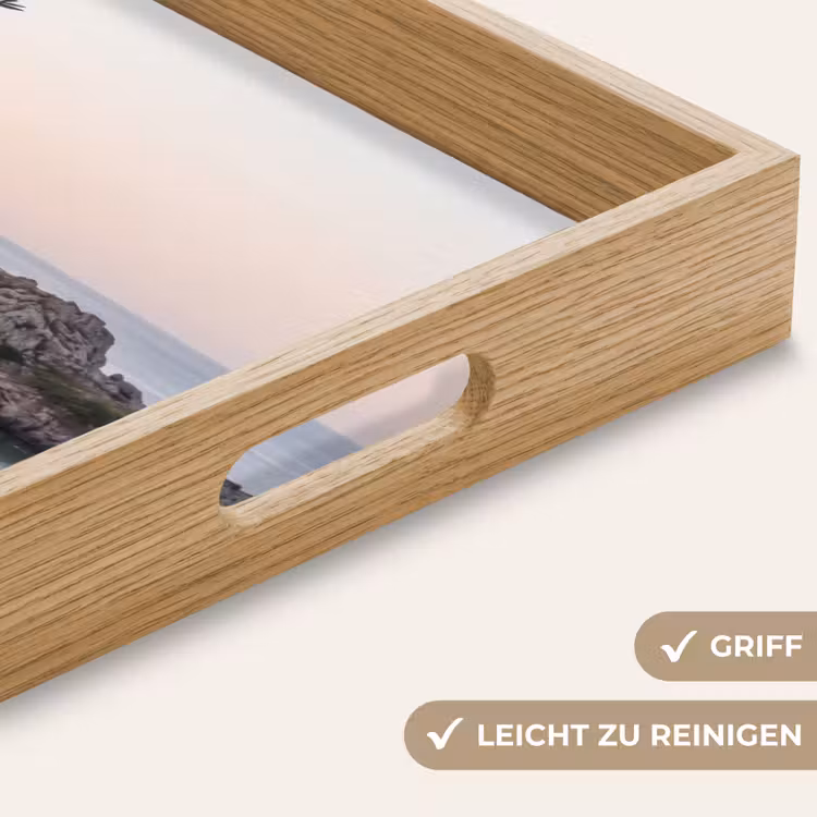 Tablett - Bucht – Boote – Sonnenuntergang - Baai - boten - zonsondergang Dienblad Rechthoek middel