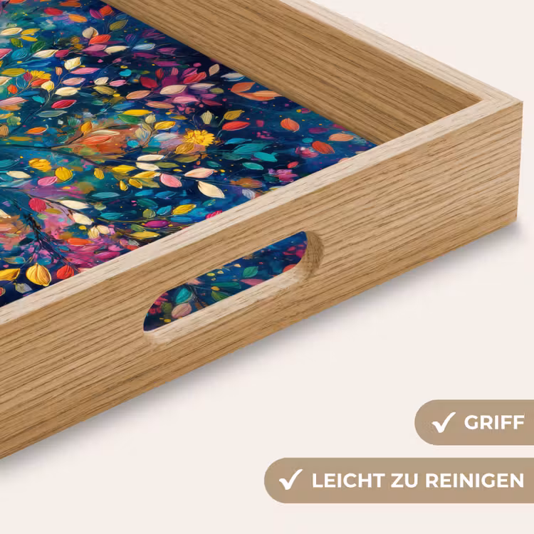 Kleurrijk - Boom - Magisch - Abstract Dienblad Rechthoek middel -USP_HandgreepDE