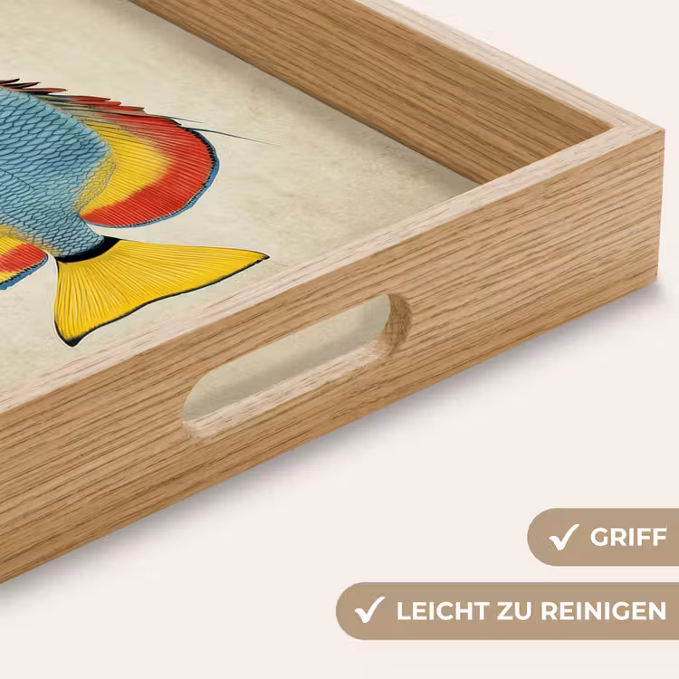 Kleurrijk - Vis - Schubben - Illustratie Dienblad Rechthoek middel -USP_HandgreepDE