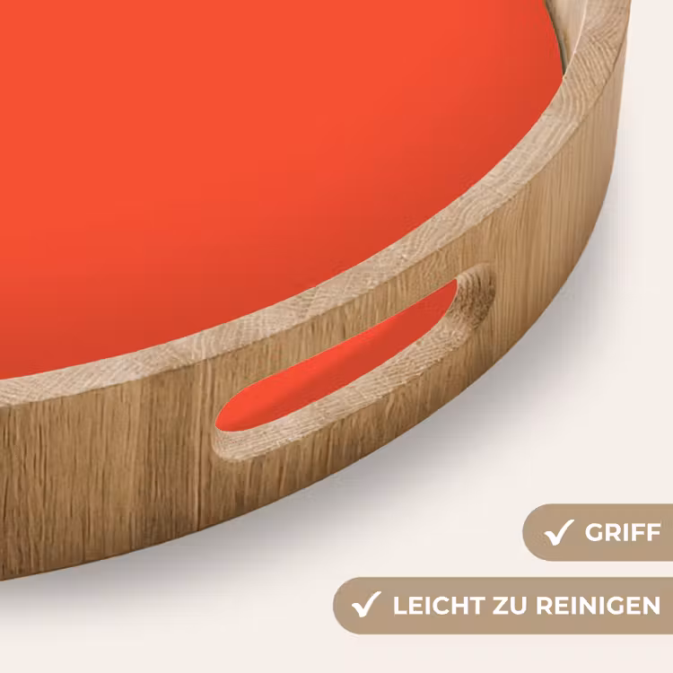 Burnt - Coral - Oranje Dienblad Rond middel 914 -USP_HandgreepDE