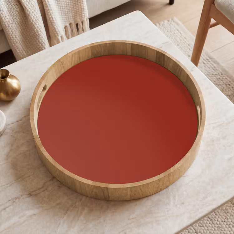 Burnt - Copper - Rood Dienblad Rond middel 914 -sfeer1