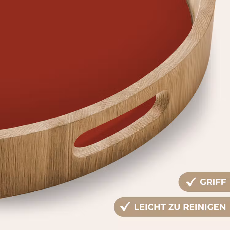 Burnt - Copper - Rood Dienblad Rond middel 914 -USP_HandgreepDE