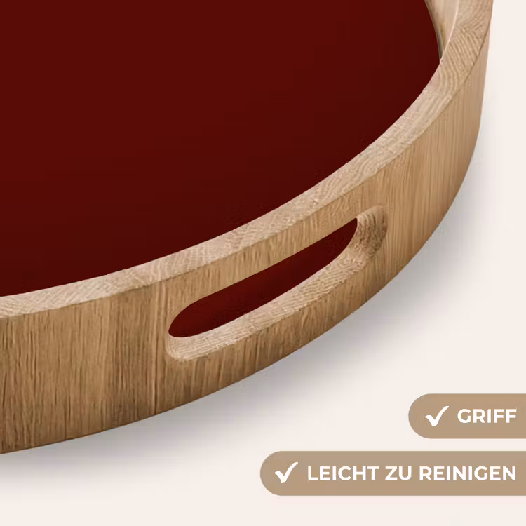 Burnt - Mahogany - Rood Dienblad Rond middel 914 -USP_HandgreepDE