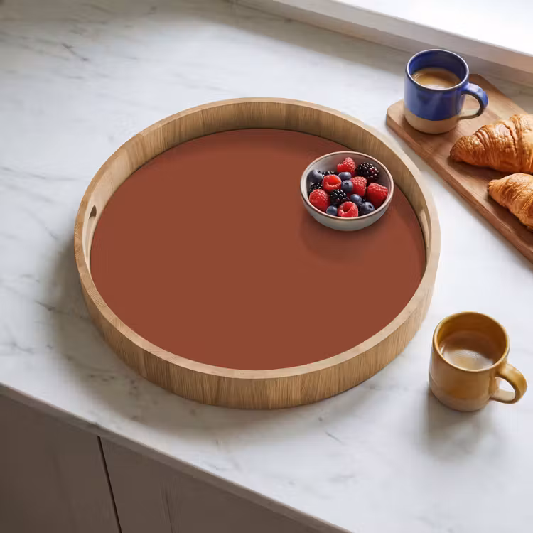 Burnt - Mahogany - Terracotta Dienblad Rond middel 914 -sfeer2