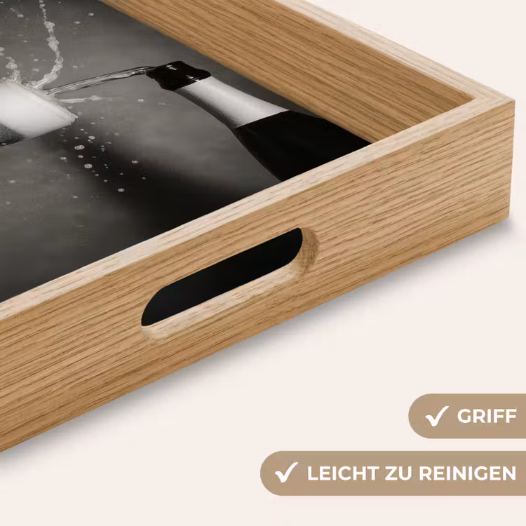 Champagnefles - Glas - Minimalistisch - Spetters Dienblad Rechthoek middel -USP_HandgreepDE