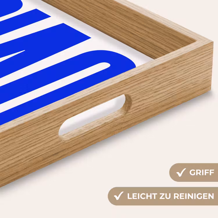 Ciao - Hoofdletters - Blauw - Minimalistisch Dienblad Rechthoek middel -USP_HandgreepDE