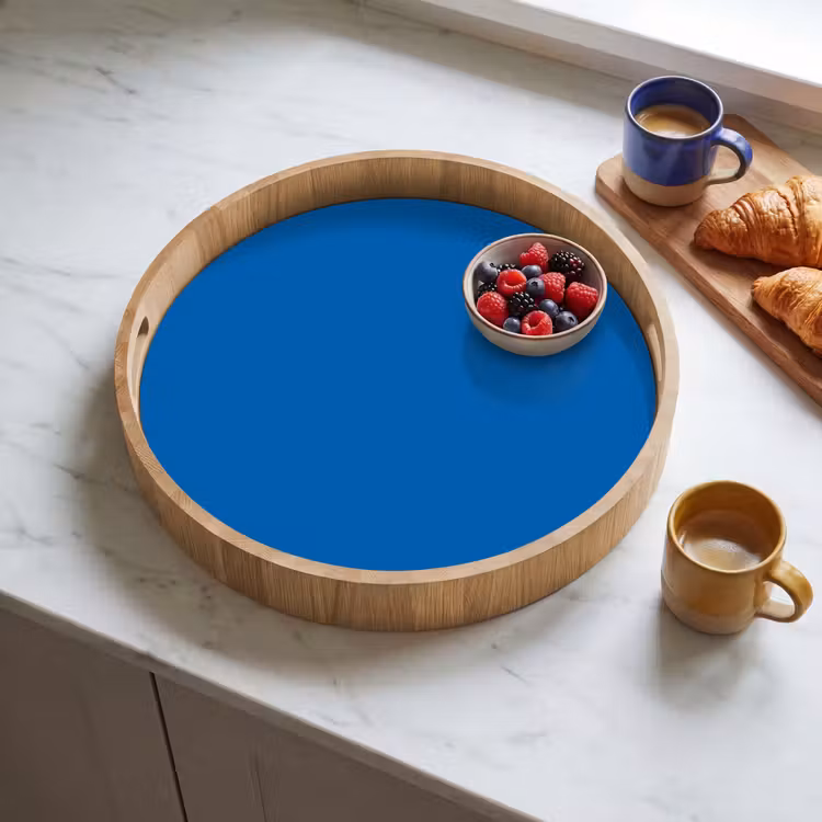 Classic - Azure - Blauw Dienblad Rond middel 914 -sfeer2