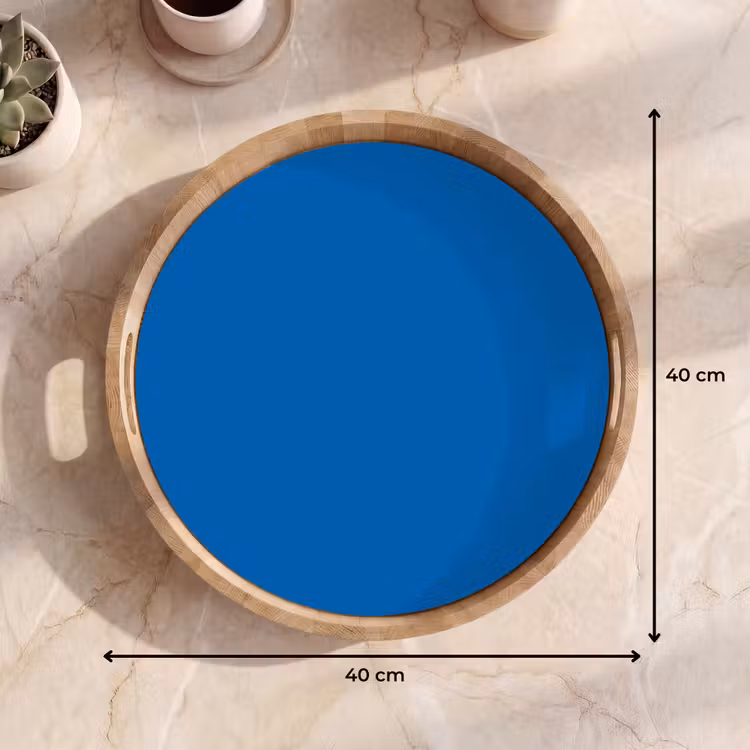 Classic - Azure - Blauw Dienblad Rond middel 914 -USP_Formaat