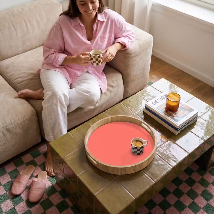 Coral - Punch - Koraal Dienblad Rond middel 914 -sfeer3