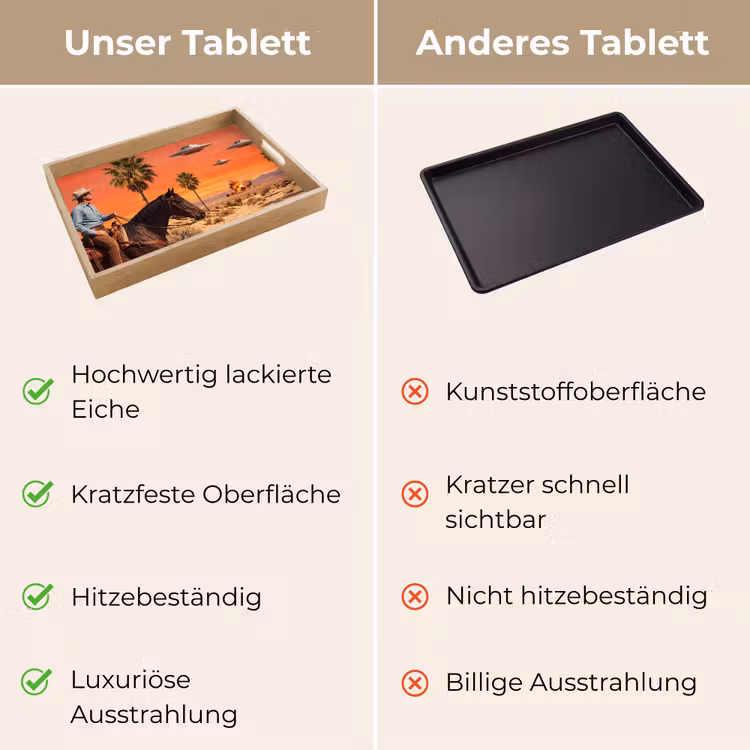 Tablett - Cowboy – Pferd – Wüste - Cowboy - Paard - Woestijn Dienblad Rechthoek middel