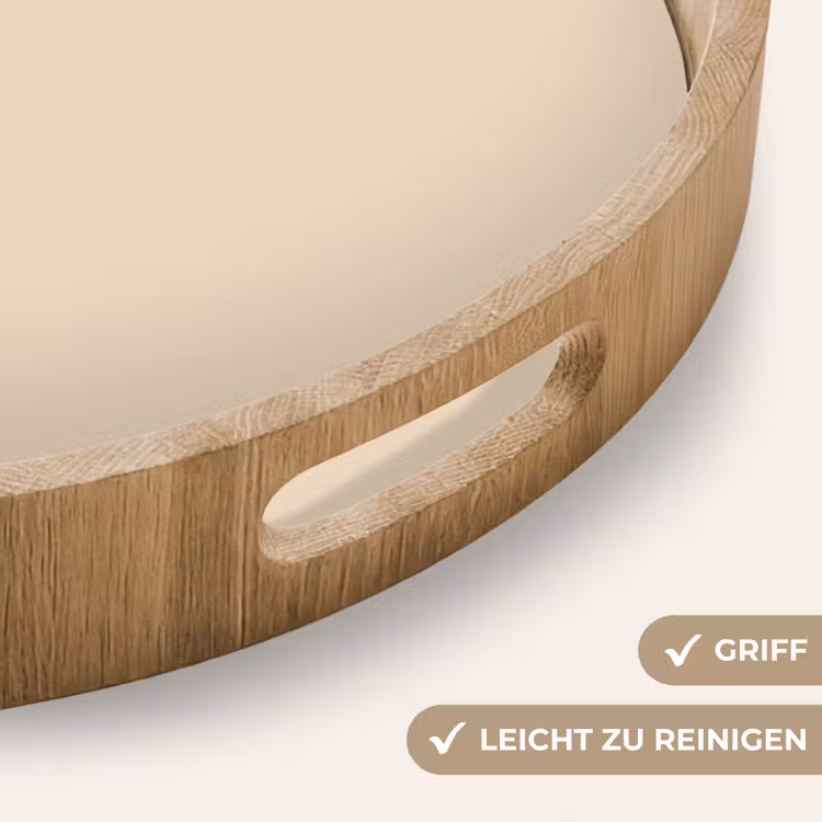 Cream - Nude - Neutraal Dienblad Rond middel 914 -USP_HandgreepDE